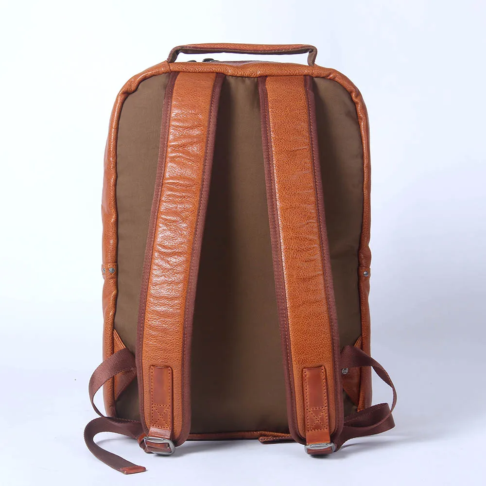 S.WORKER Lässiger Rucksack aus echtem Rindsleder, Herren-Laptop-Rucksack, Tagesrucksack mit großer Kapazität, Reisetasche, Schultasche – Detail 18