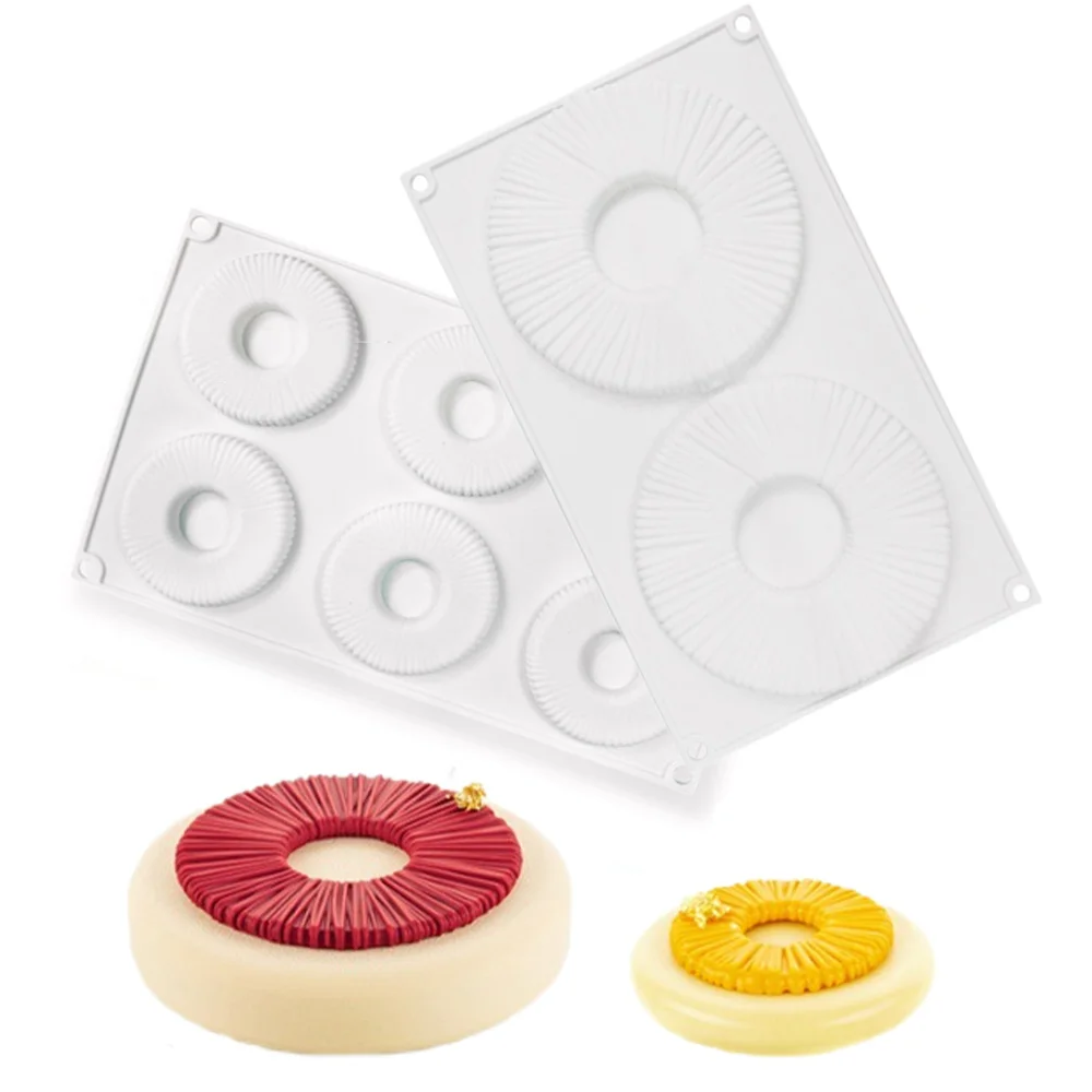 

2/6 Holes Spiral Shape Silicone Mold 3D Cake Moulds Mousse For Ice Creams Chocolate Pastry Bakeware Dessert Art Pan Cake Mold