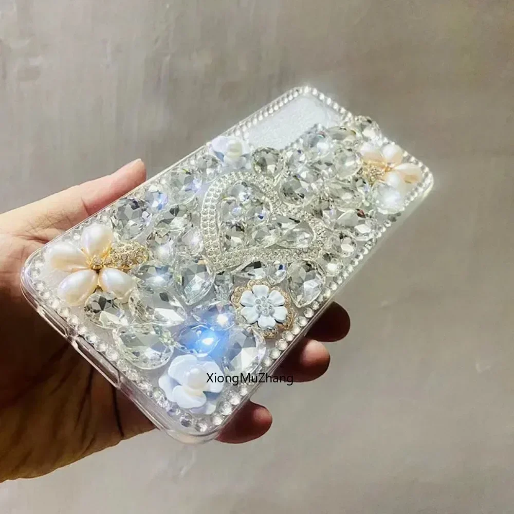 Luxury Love Heart Rhinestone Crystal Custom Case for Vivo Y200GT Y200E Y200I Y100I Y97 Y93 Y93S Y78 Y77 Y75 Y73 Y70S Y55 Y52 Y72