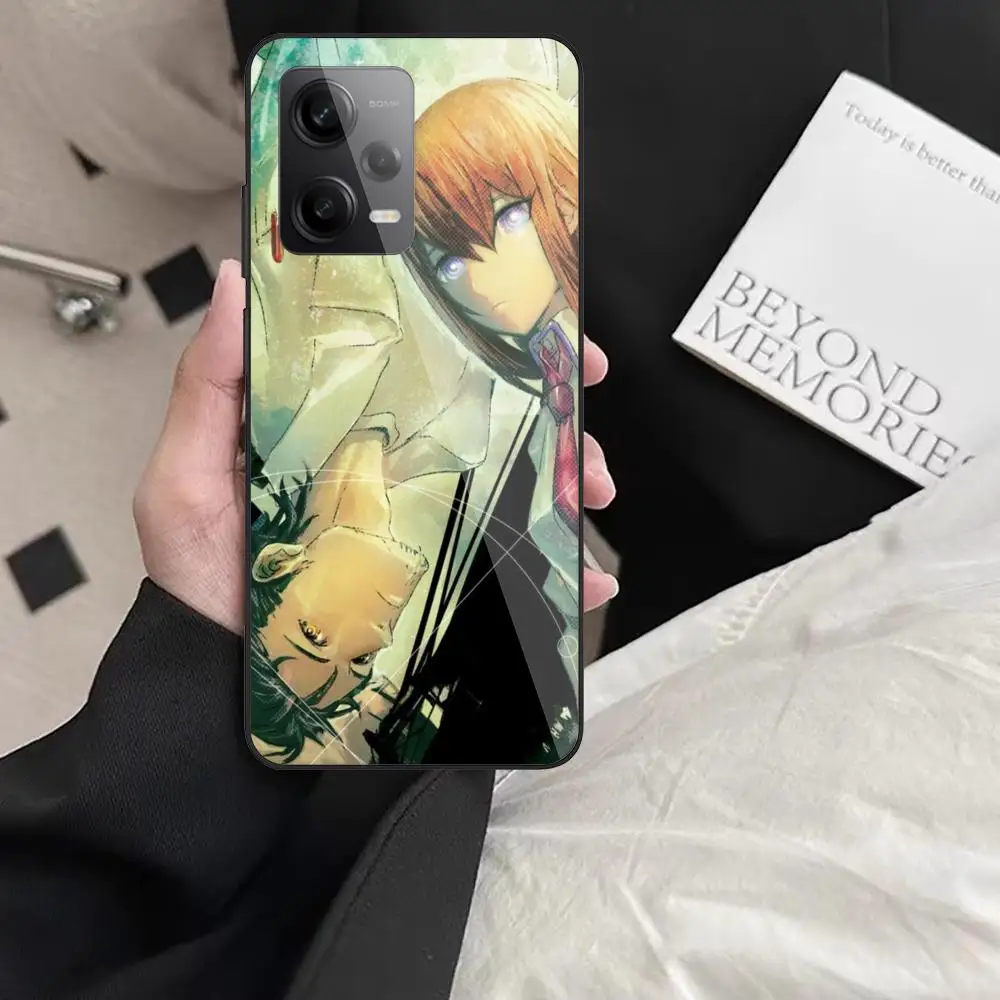 

S_steins G_gate Phone Case For Redmi Note 13 Pro Plus 12 11 A3X A1 A2 13C 12C Black Glass Cases