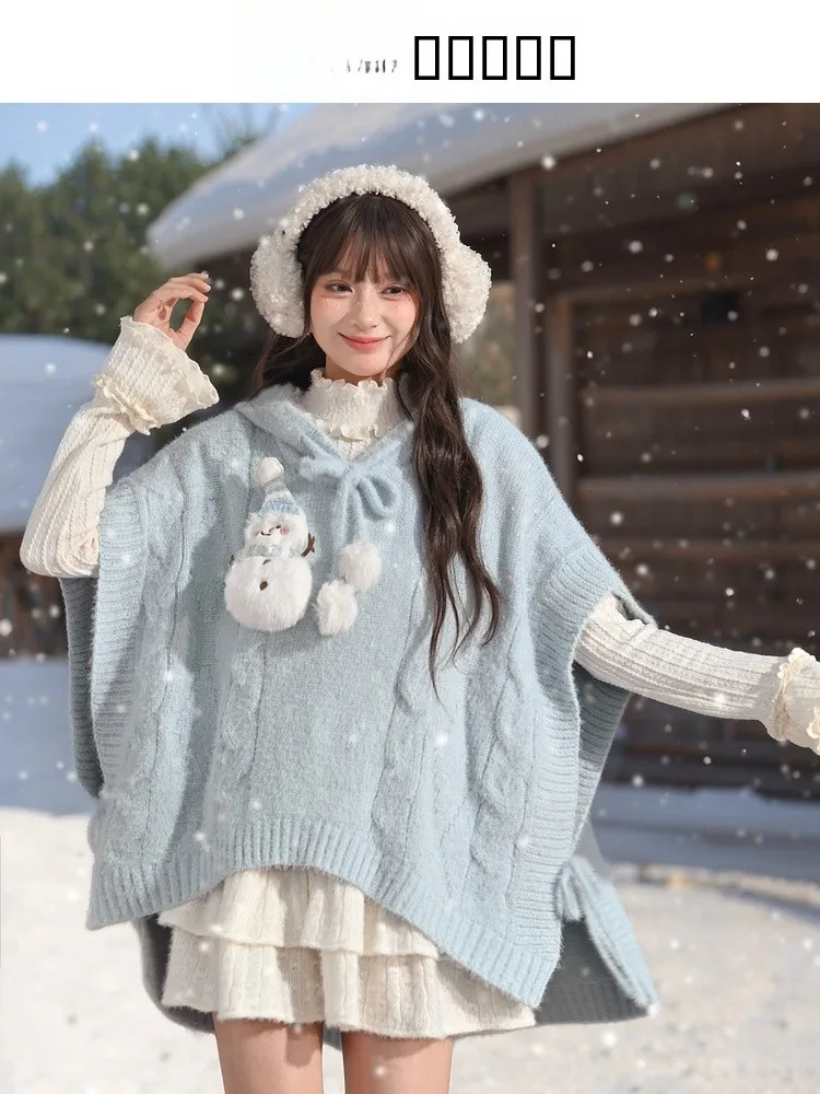 

Новинка 2026: Женский вязаный свитер-худи свободного кроя с капюшоном, осенне-зимняя верхняя одежда в повседневном стиле