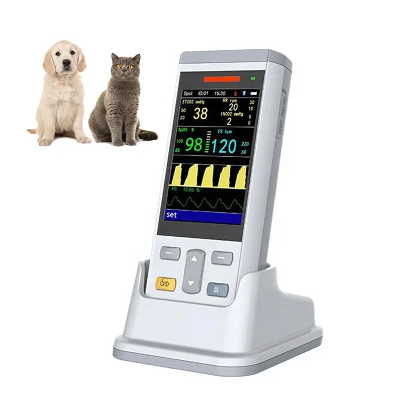 Veterinary Multiparameter Vital Signs Portable Pet Oximeter Etco2 Veterinary Monitor Handheld Animal Pulse Oximeter