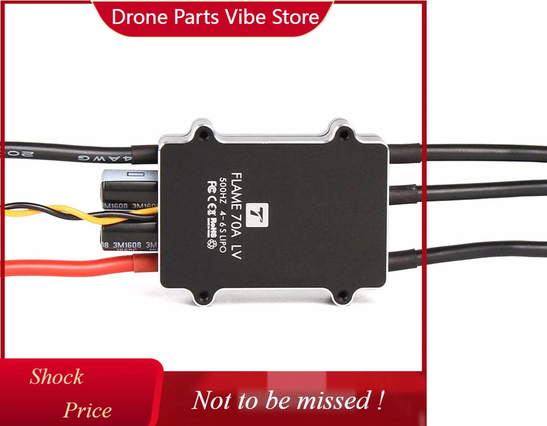 

Контроллер скорости T-Motor FLAME 70A 6S ESC для мультироторных дронов, LiPo 4-6S, высокоэффективный ESC для управления радиоуправляемыми дронами, управление магнитным полем