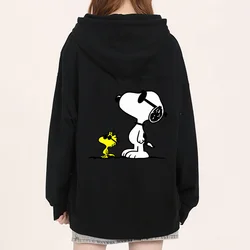 Snoopy Cartoon Anime Women Pullover Spring Autumn Men Oversized Hoodie Casual Couple Sweatshirt Clothes Tops