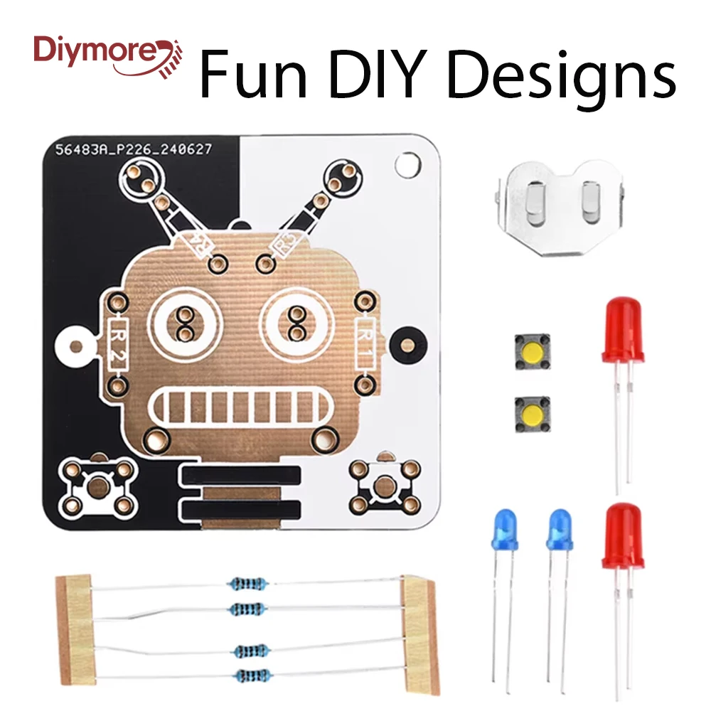  Robot Solder Practice Projects DIY Electronics Kits Circuit Boards Trainning Board with Battery for Beginners Students and DIY