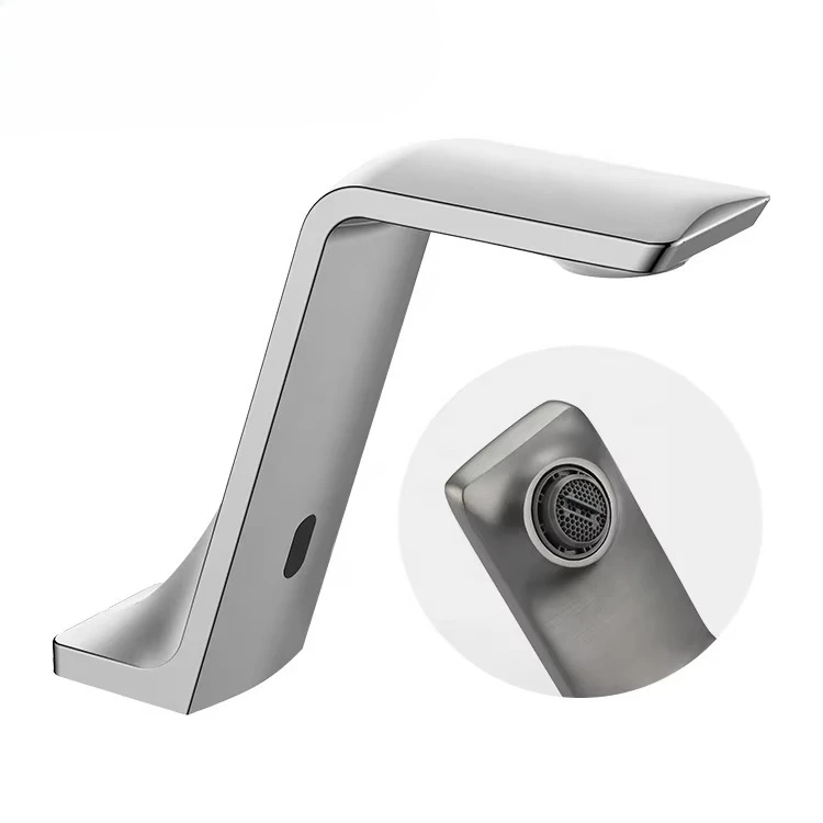 Modern Customizable Brass Wash Basin Faucet for Bathroom Touchless Automatic Infrared Sensor Sink Water Tap Manufactured