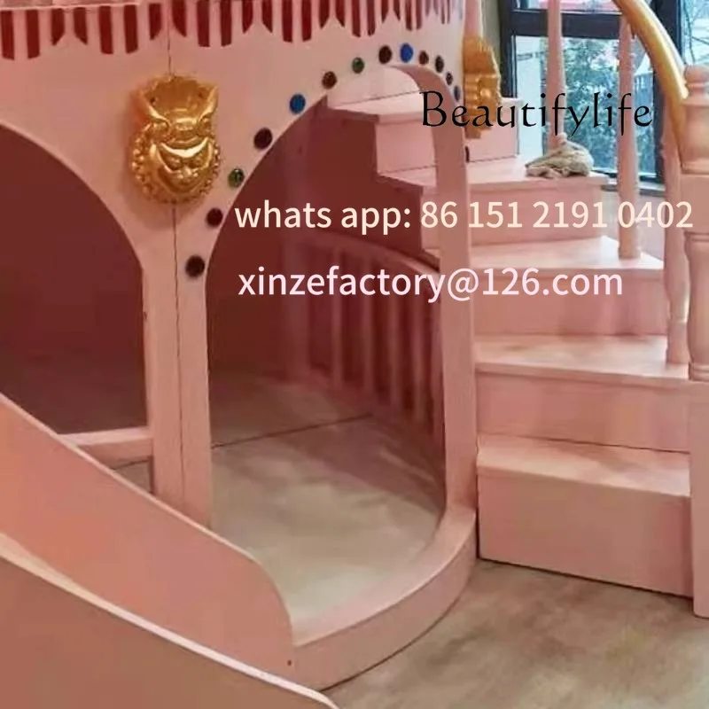 تخصيص سرير ذات طابقين الديكور السلامة الحديثة الشريحة القلعة سرير الأميرة روضة كاما Infantil Furn