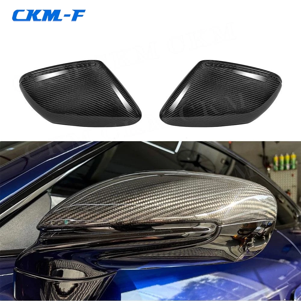 Dry Carbon Fiber Rearview Mirror Cap Trim Shell Covers For Porsche Taycan 911 9J1 2019+ For Porsche Taycan 992 2021+ LHD