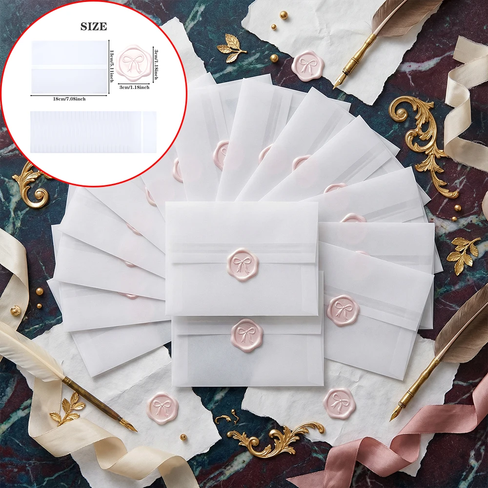 

Envelope/Wax Seal Stickers Pre-folded Tissue Paper Envelope Liners Adhesive Wax Seal for Wedding Invitation Handmade Card Craft