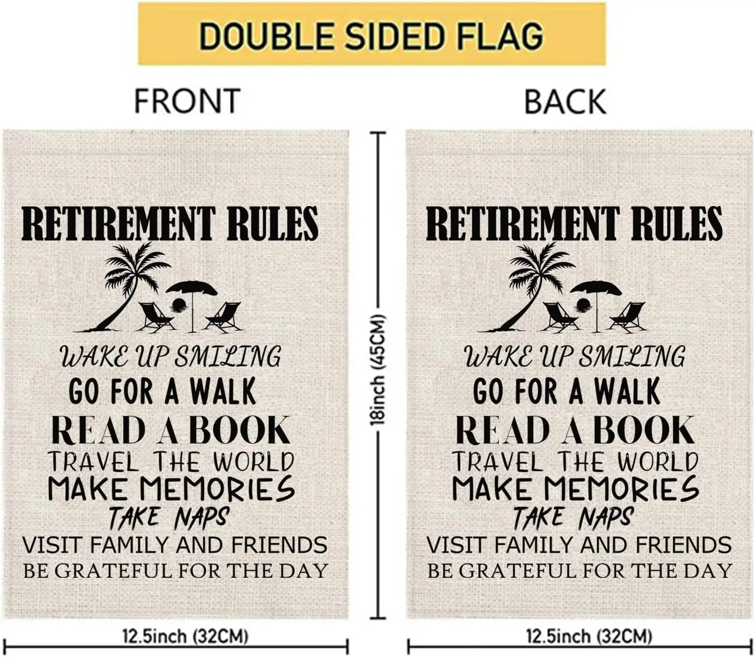 POFULL Retirement Rules Spun Polyester Flag, 12 x 18 inches, Retired Nurse Teacher Coworker