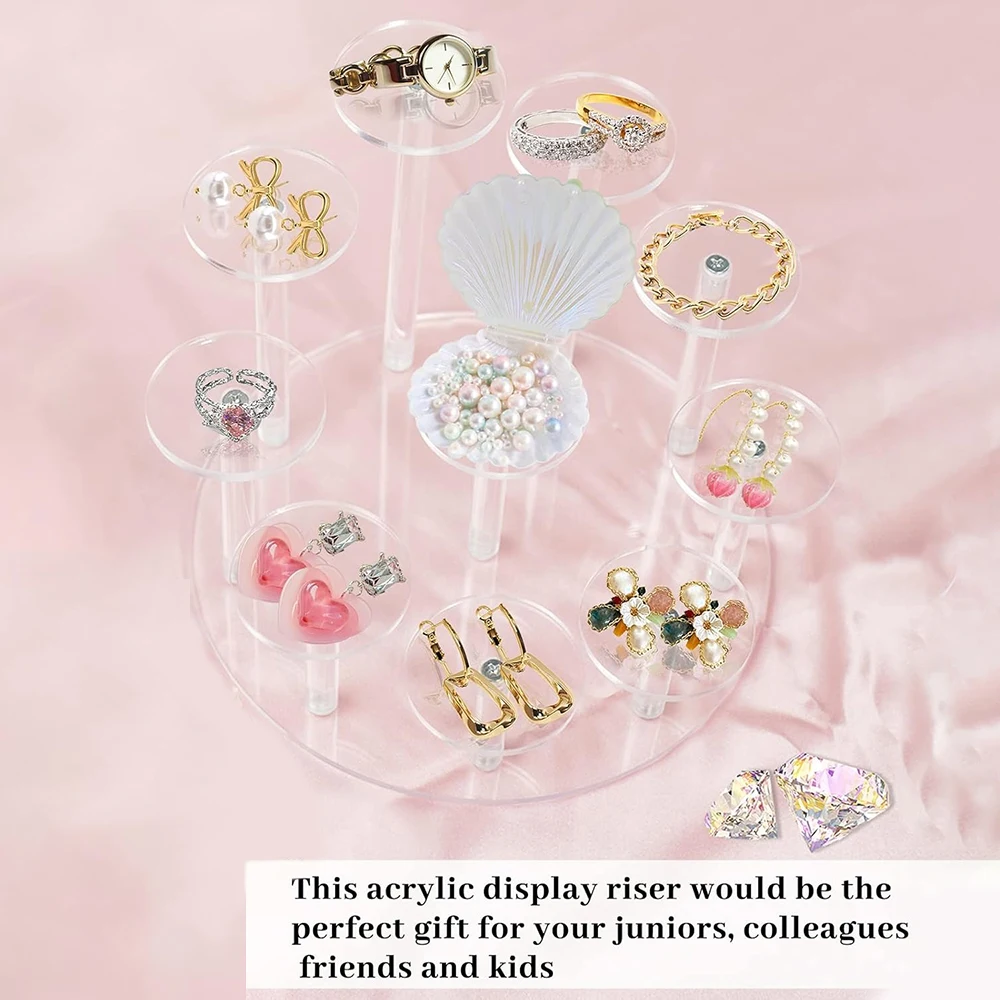 Acrylic Clear Jewelry Ring Display Stand Storage Removable Holder Perfume Doll Blind Box Display Holder Shelf Organizer
