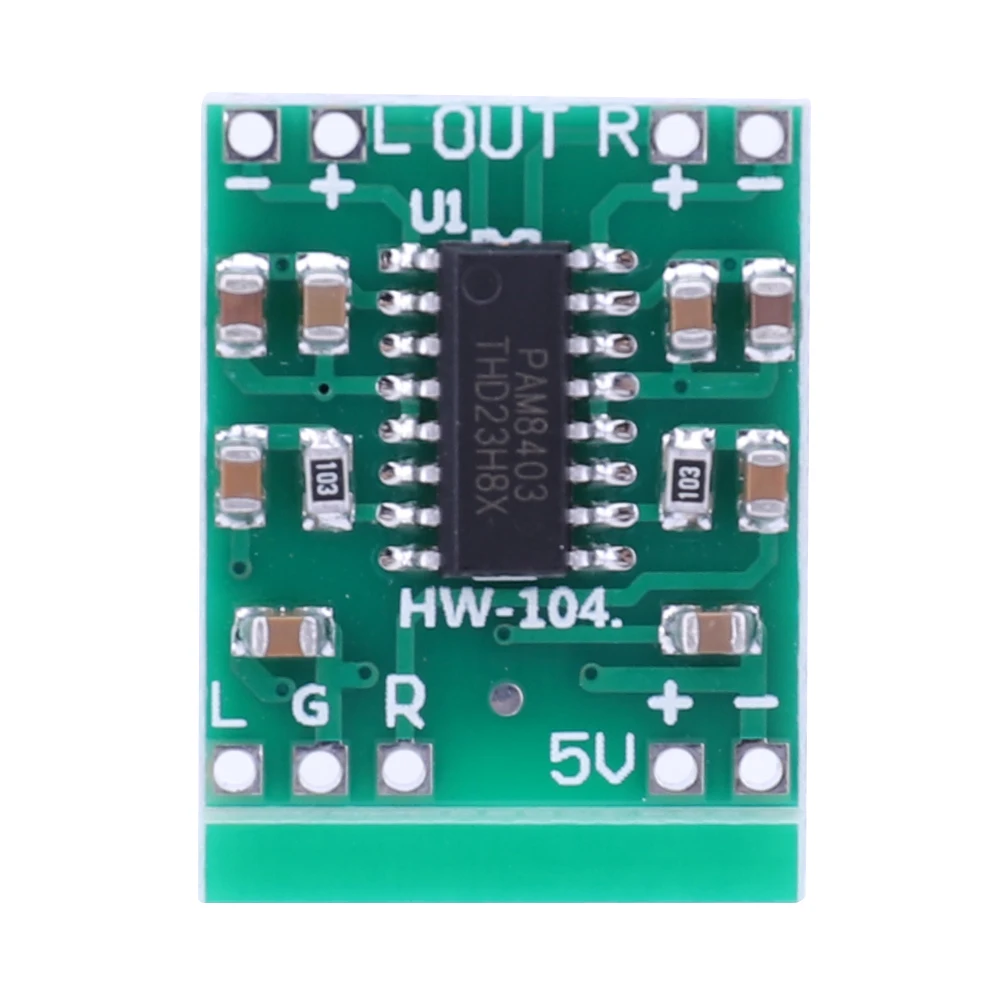 PAM8403 Module Audio Speaker Sound Amplifier Board Class D 2 Channel Audio Amplifier Module 2*3W DC2.5-5.5V Power Supply