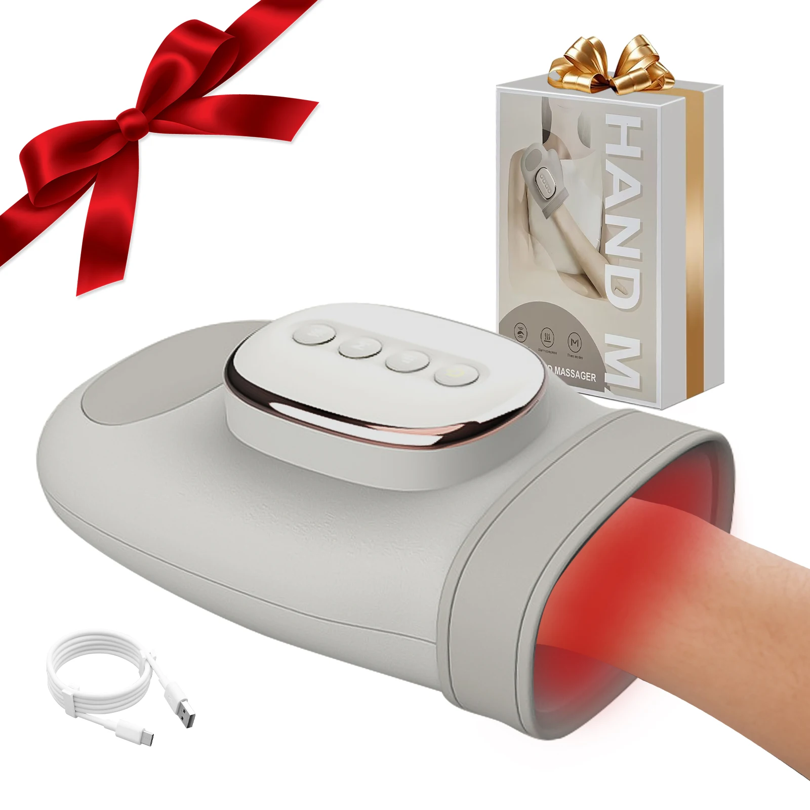

Hand Massager with Heat Compression, Hand Massage for Arthritis and Carpal Tunnel, 3 Massage 4 Temperatures 5 Compression Models