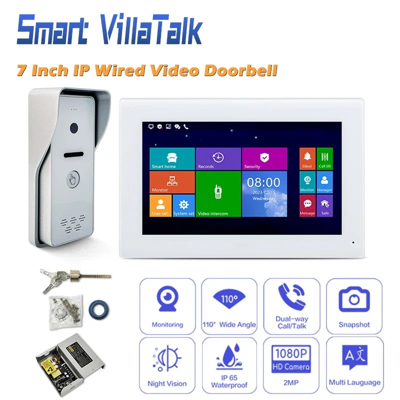 

Best Waterproof Ip65 connect 4 security zone Call Talk Lock Connection Cheap Intercom Systems For Home 1080P 2 million pixels