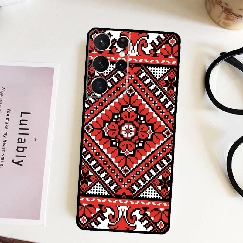 Ukraine Ornament Pattern Case For Samsung Galaxy S23 S22 Ultra S8 S9 S10 Plus Note 10 20 Ultra S21 S20 FE Phone Shell