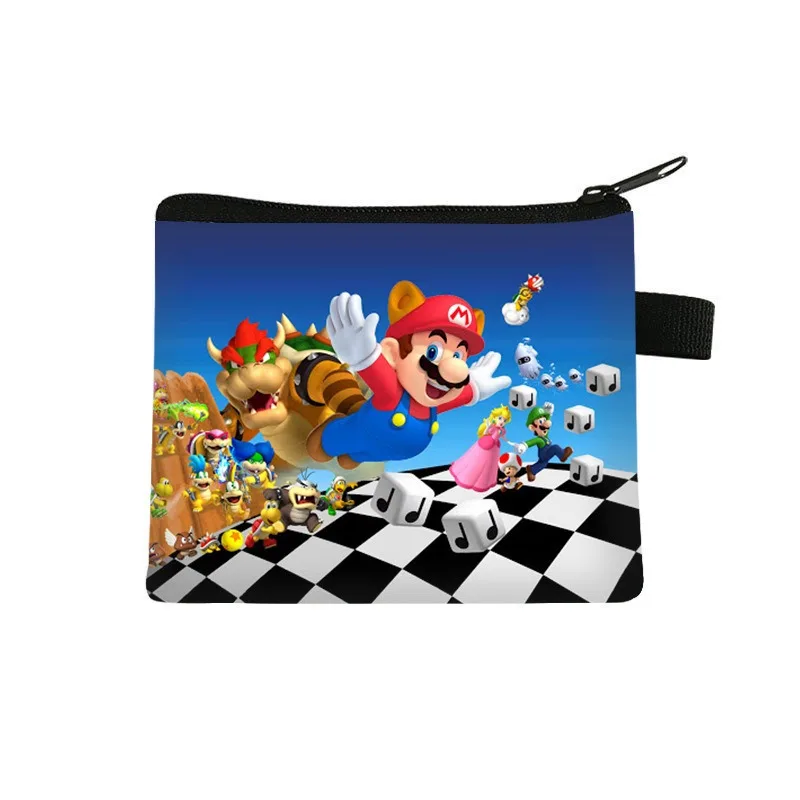 Super Mario Cartoon Wallet para crianças, carry bolsa de armazenamento, sacos chave, requintado, masculino, feminino, estudante, feriado, festa, presentes