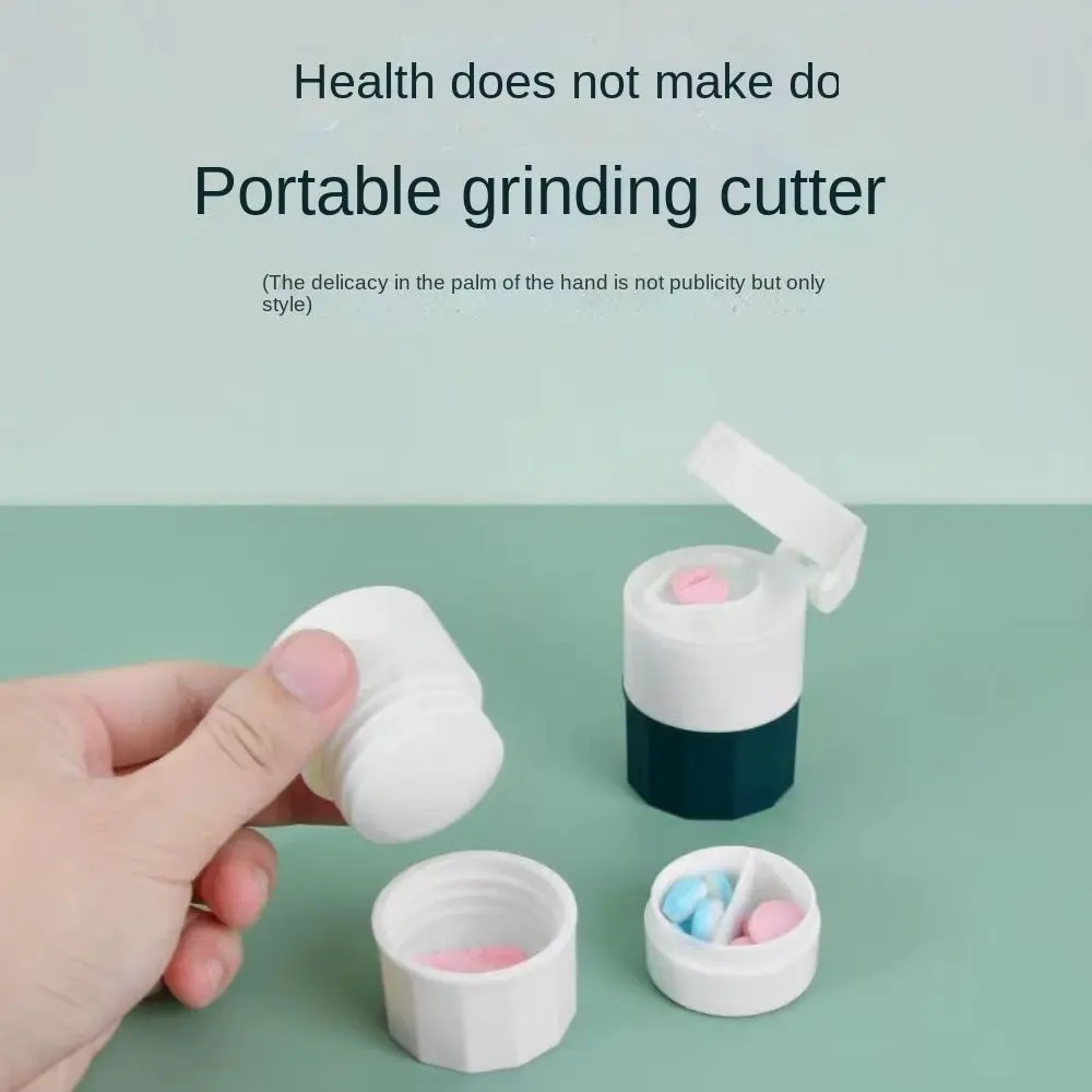 Mini 4 in 1 Medicine Crusher Multifunctional Large Capacity Medicine Grinder Time Saving Effortless Pill Dispenser Household