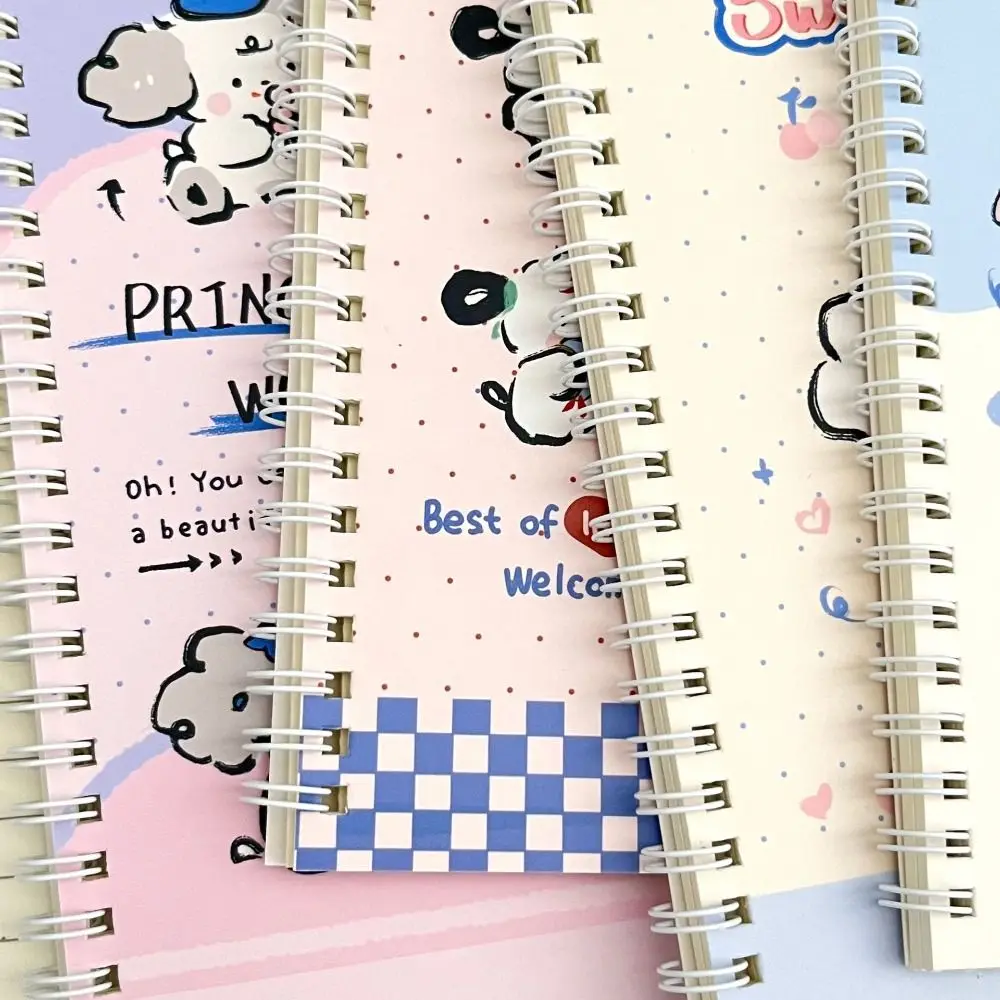 Cuaderno con espiral de dibujos animados para piezas, cuaderno de dibujos animados para cachorros, suministros escolares, 4 unidades