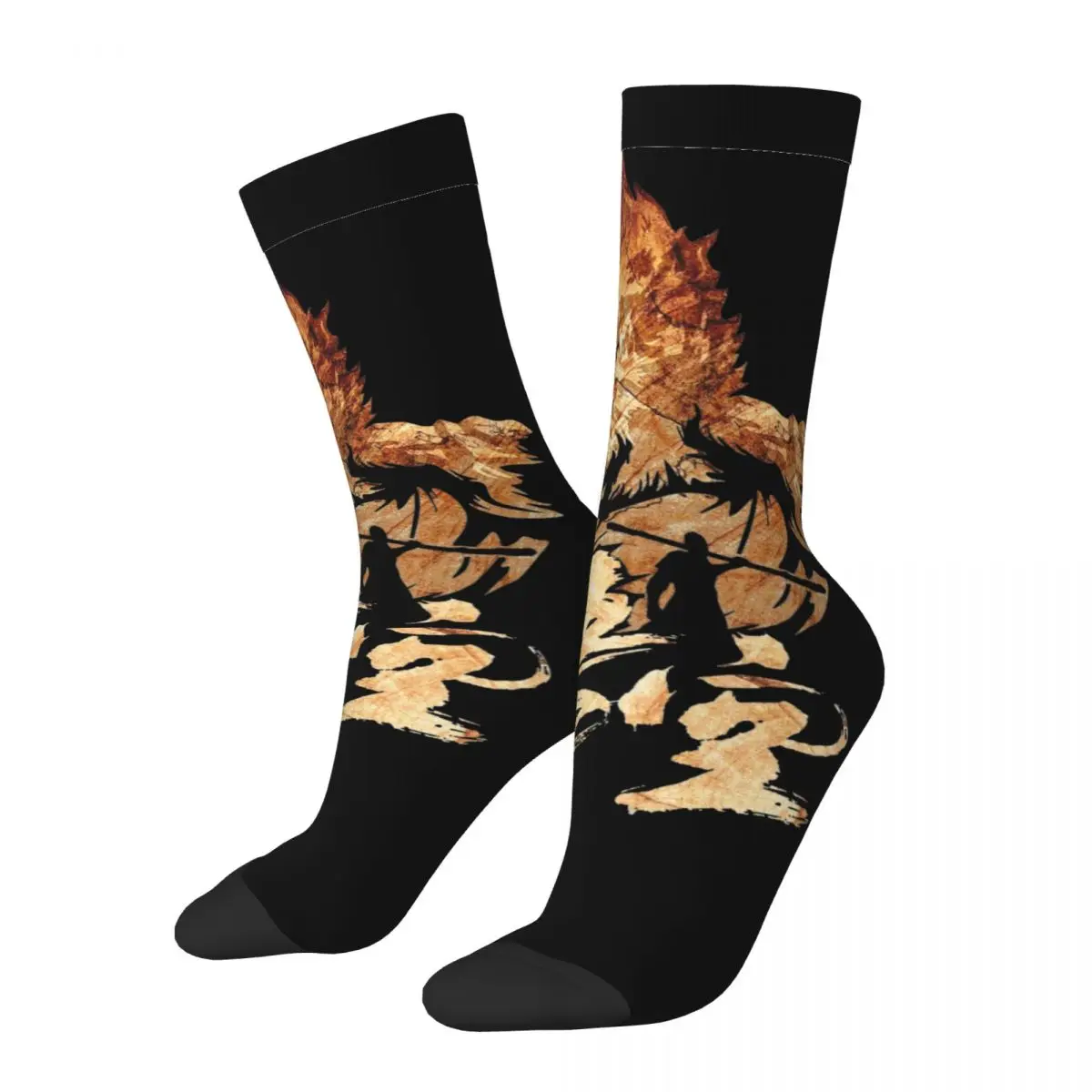 Winter Warm Fashion Men's Women's Black Myth Wukong Socks Monkey King Non-slip Basketball Socks