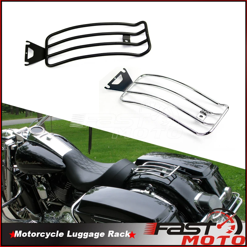 Steel Solo Seat Luggage Rear Fender Rack Carrier For Harley Touring Road King FLHR Tour Street Electra Glide FLHX FLHT FLT 97-15