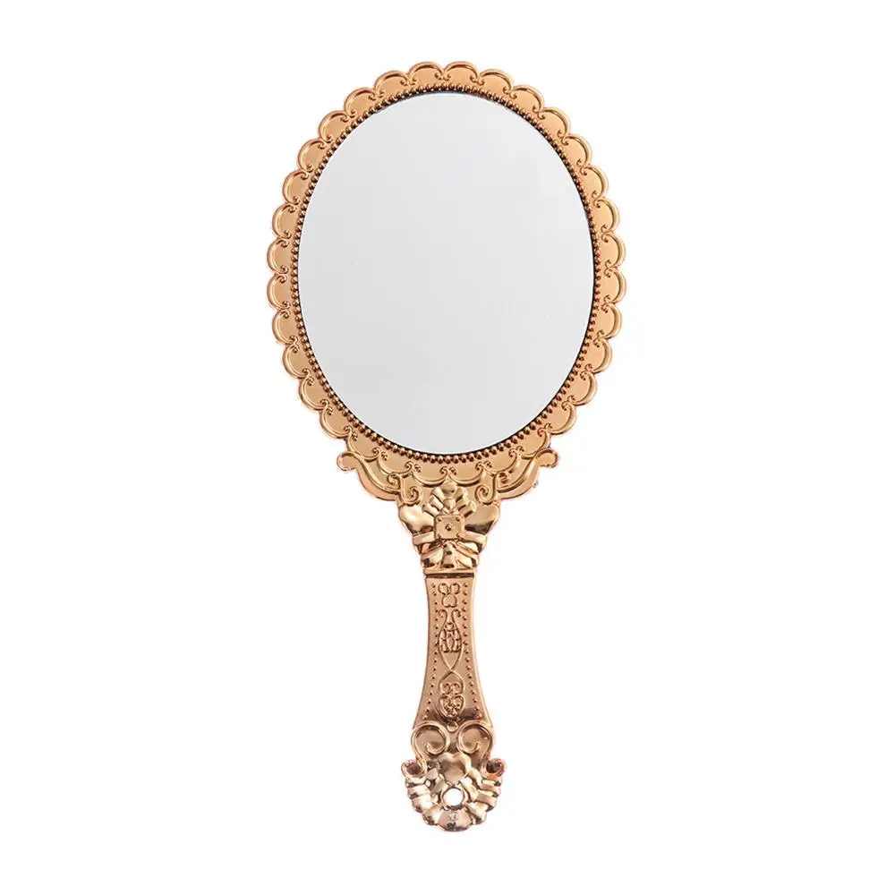 Women Dresser Mirror Standing Makeup Vanity Mirror Vintage Handheld Mirror Oval-Shape