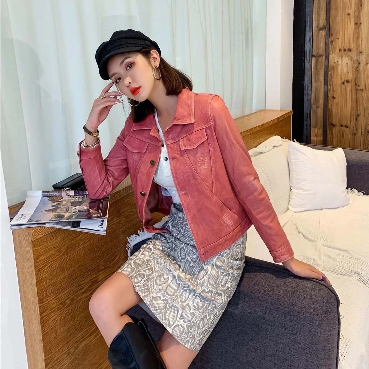 2023 New Fashion Real Leather Jackets Women Spring AutumnGenuine Sheepskin Coat Female Motorcycle Woman Jacket Cuero G