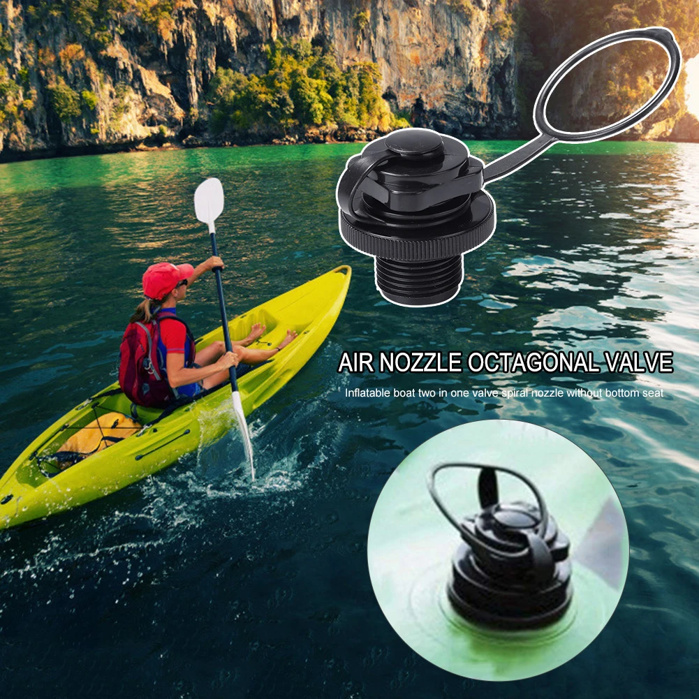 Tapas de boquilla de válvula de aire ABS para Kayak, adaptador de bomba inflable de goma para colchón de barco, accesorios de barco, piezas de