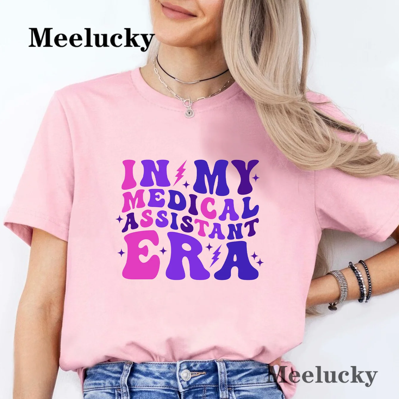 In My Medical Assistant Era Vintage Streetwear T-Shirts Shirt Women Retro Graphic Tops Clothes