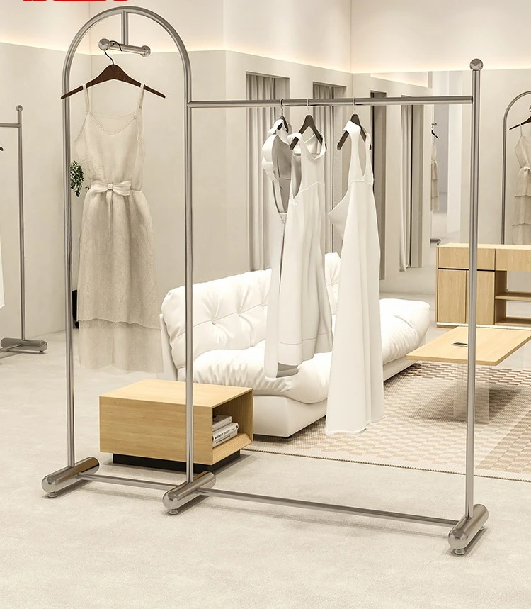 Clothing store display rack Stainless steel men's and women's clothing hanger