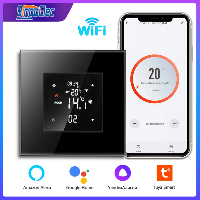 Bingoelec Tuya Smart Home Thermoregulator WIFI Warm Floor Thermostat Electric Heating Temperature Controller Gas Boiler Yandex