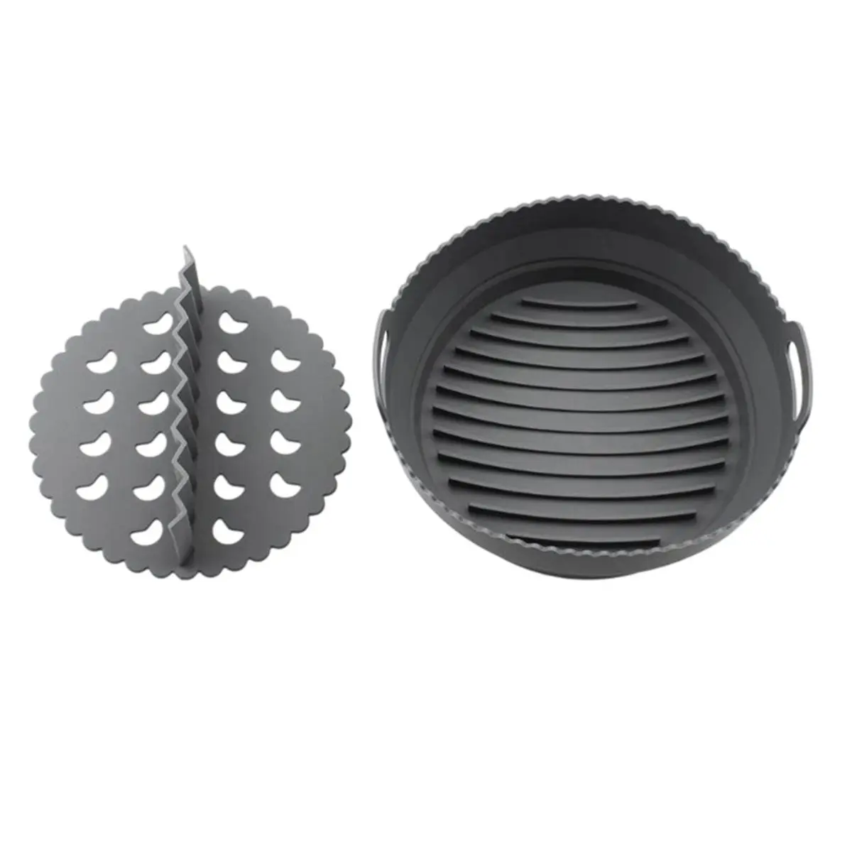【MUST-HAVE LIST】 Airfryer Accessories Silicone Baking Mould with Dividers Hot Air Fryer Accessories, Baking Mould Reusable