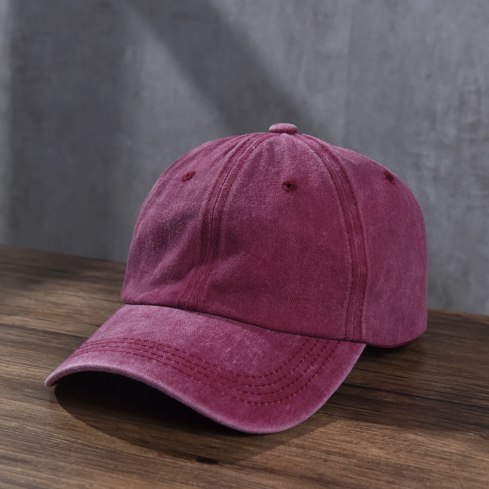 Unisex Baumwolle Baseball kappe gewaschen Stoff Männer Frauen Snapback Truck Hut Vintage Hip Hop taillierte Kappen einfarbig Papa Knochen Casque tte – Detail 5