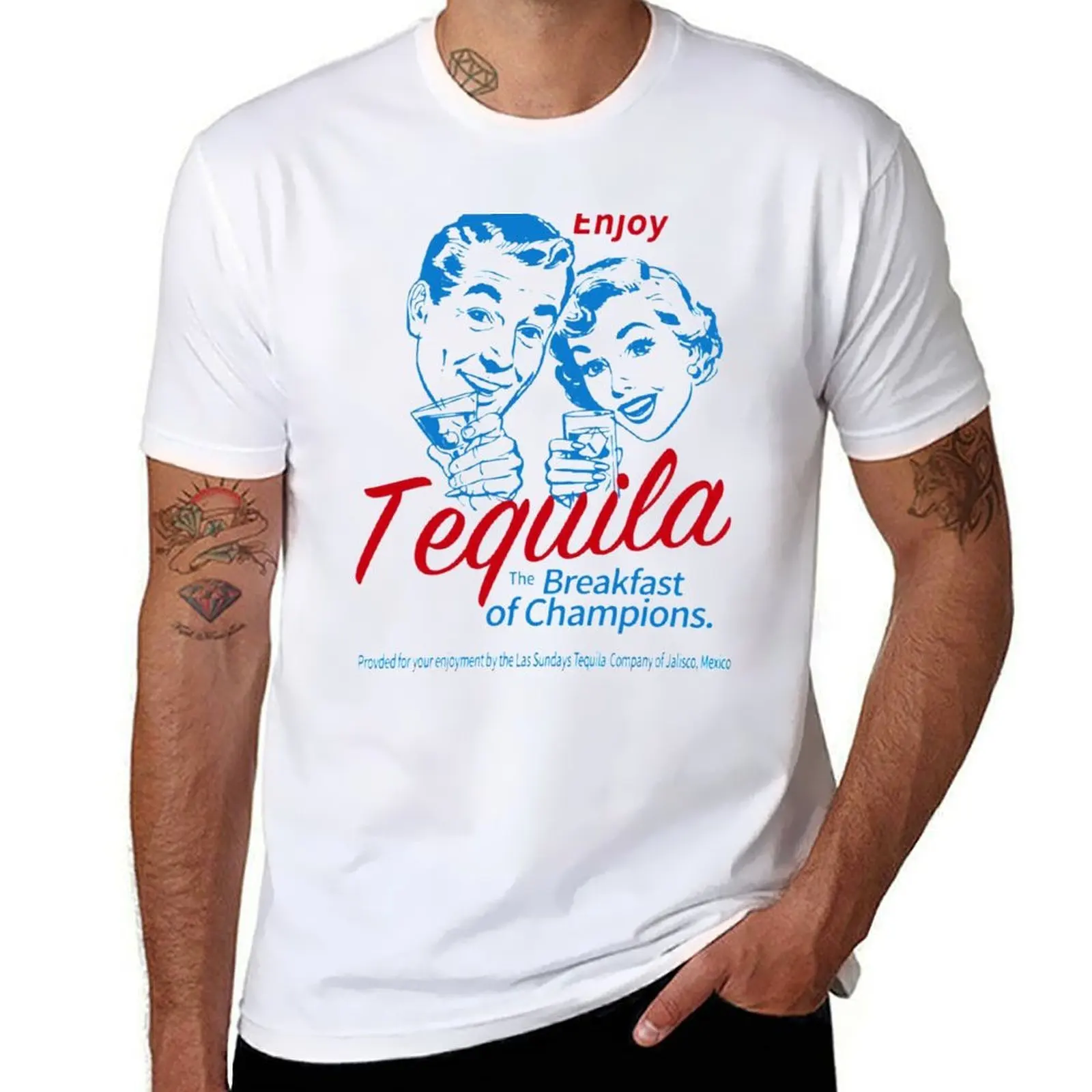 

Футболка Enjoy Tequila The Breakfast Of Champions, мужские футболки, хлопковая футболка, футболка с индивидуальным принтом