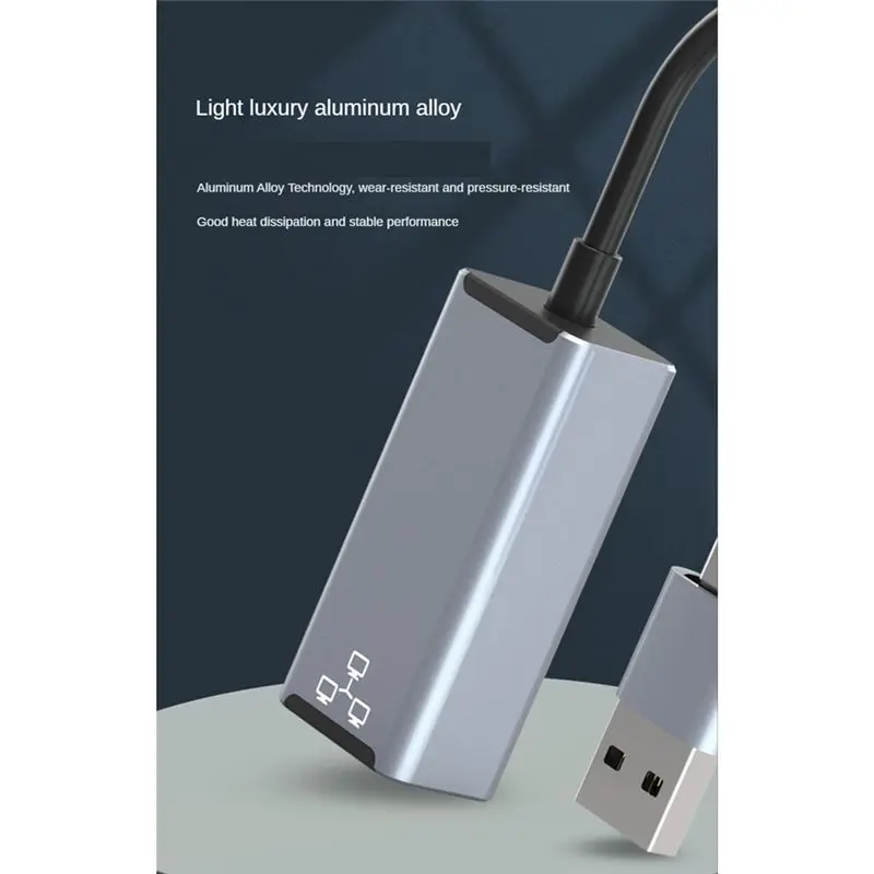 XFDE Carte réseau filaire USB Type C vers RJ45, adaptateur USB 3.0 vers Ethernet à super vitesse pour ordinateur portable, carte réseau 1000 Mbps