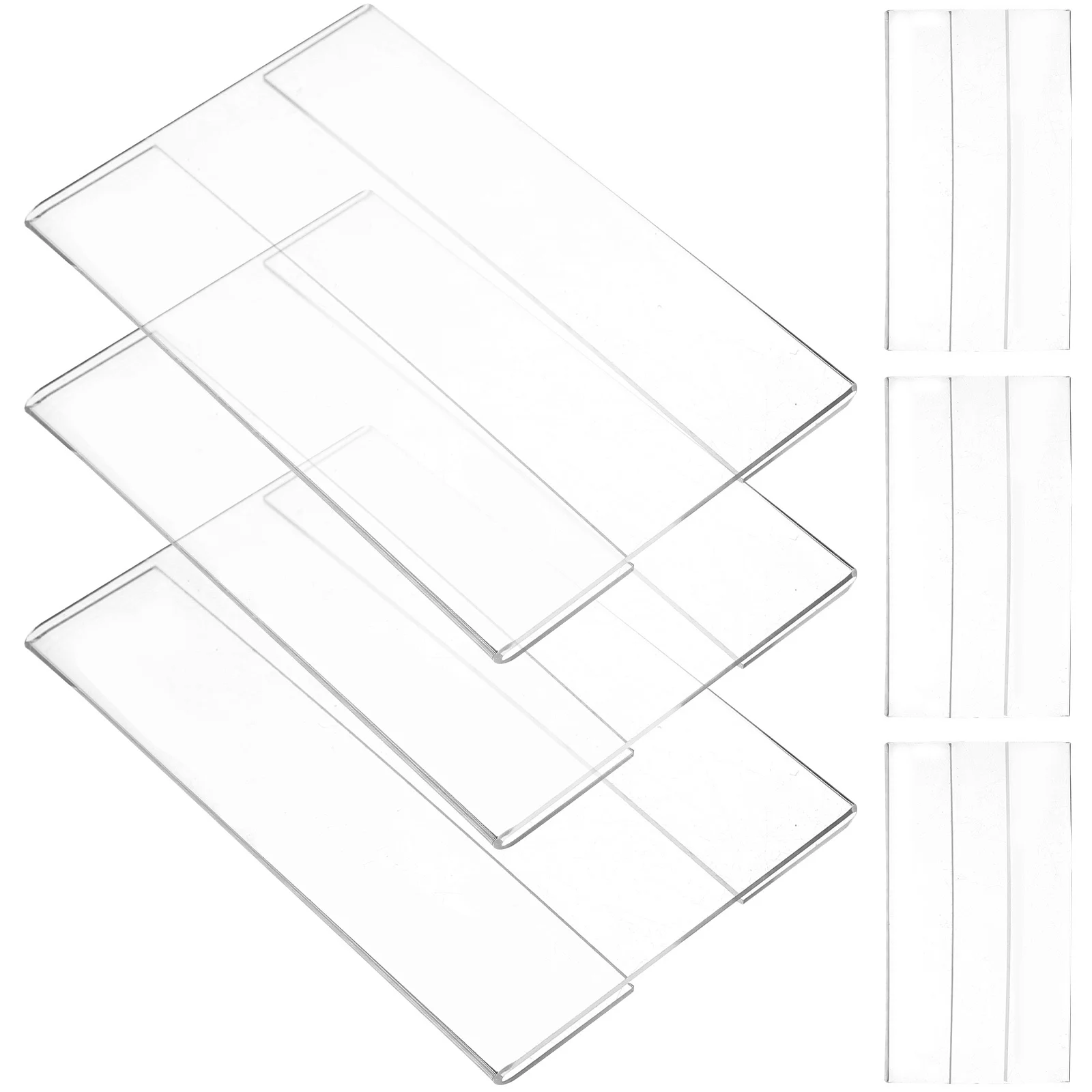 

6pcs Acrylic Flat Stick Price Tag Holder Multi-Function Sign Stand For Supermarket Store Display Accessories Wear-Resistant