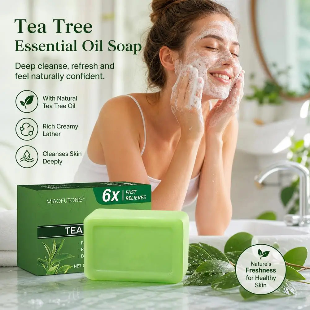 Natural Foot & Body Soaps Relief Soap Bar Tea Tree Oil Body Soap Bar for Healthy Skin,Gentle Exfoliating Bar Soap For Men Women