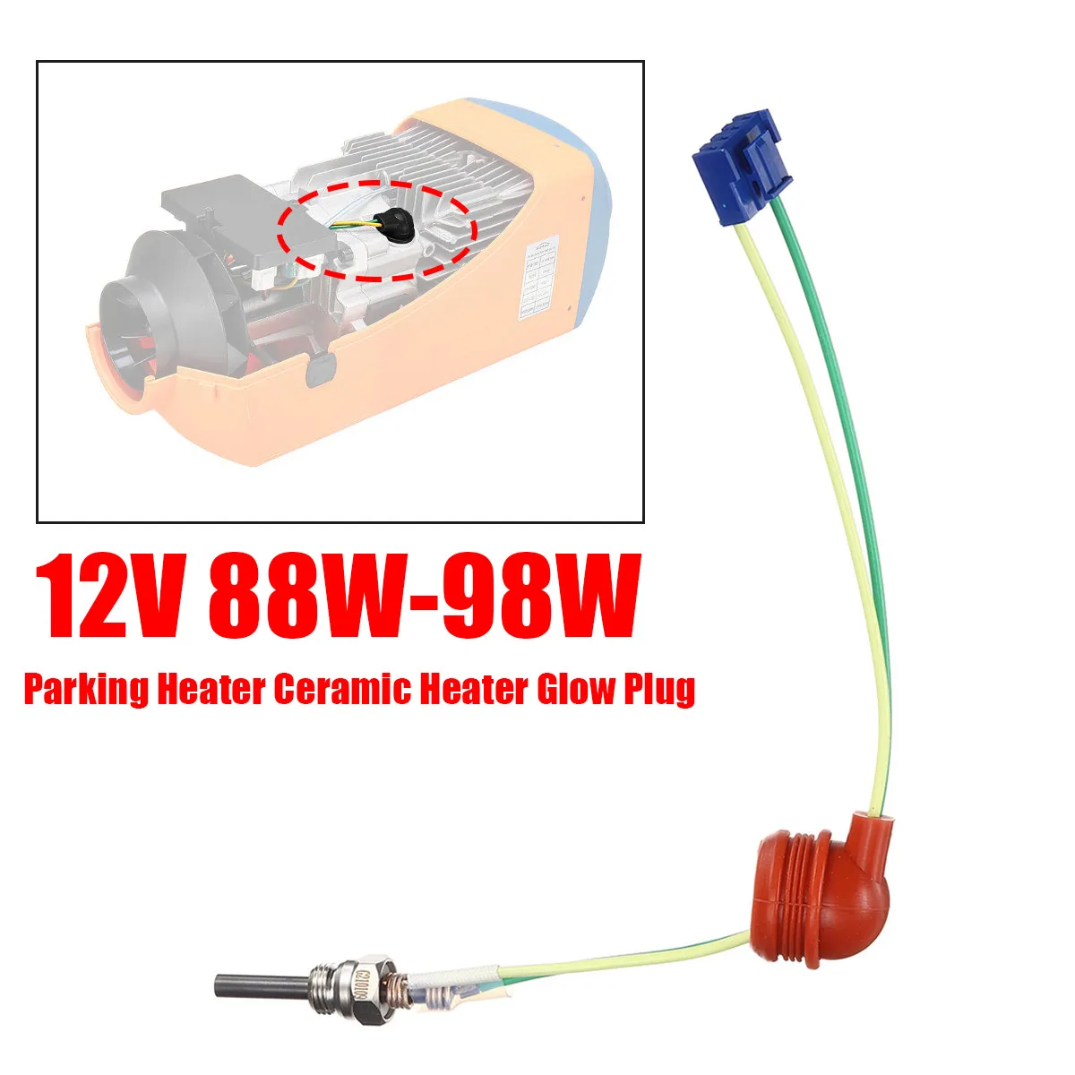 12V 88W-98W Parking Heater Ceramic Glow Plug For Auto Car Boat Truck For Auto Diesel Parking Heater Parts Ceramic Pin Glow Plug