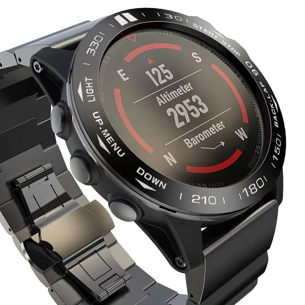 

Металлический защитный чехол для часов, черное кольцо, белая надпись, прочная рамка, аксессуары, стильный, модный, совместимый, 5x