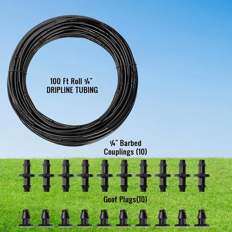 Garden Watering1/4'' Drip Irrigation Kit Automatic Watering System Nozzles for Farmland Bonsai Plant Flower Vegetable Greenhouse