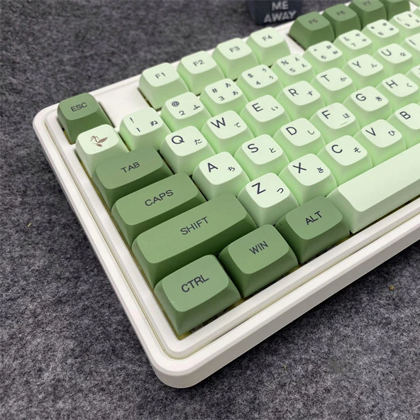 

124 Keys Matcha Green Mechanical keyboard Keycaps Dye Sublimation XDA Keycap English Japanese PBT Key caps For Cherry MX Switch