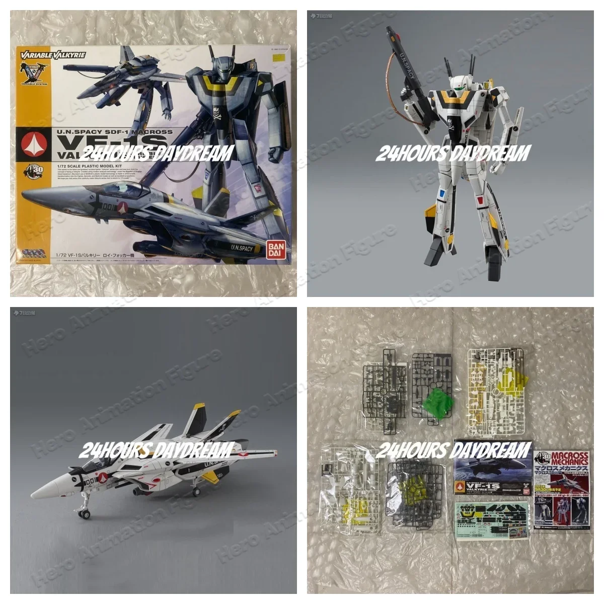 In Stock Bandai 1/72 Macross VF‑1S Skull Unit Roy Fokker Variable Assemble Model Robotech Gift for Collection