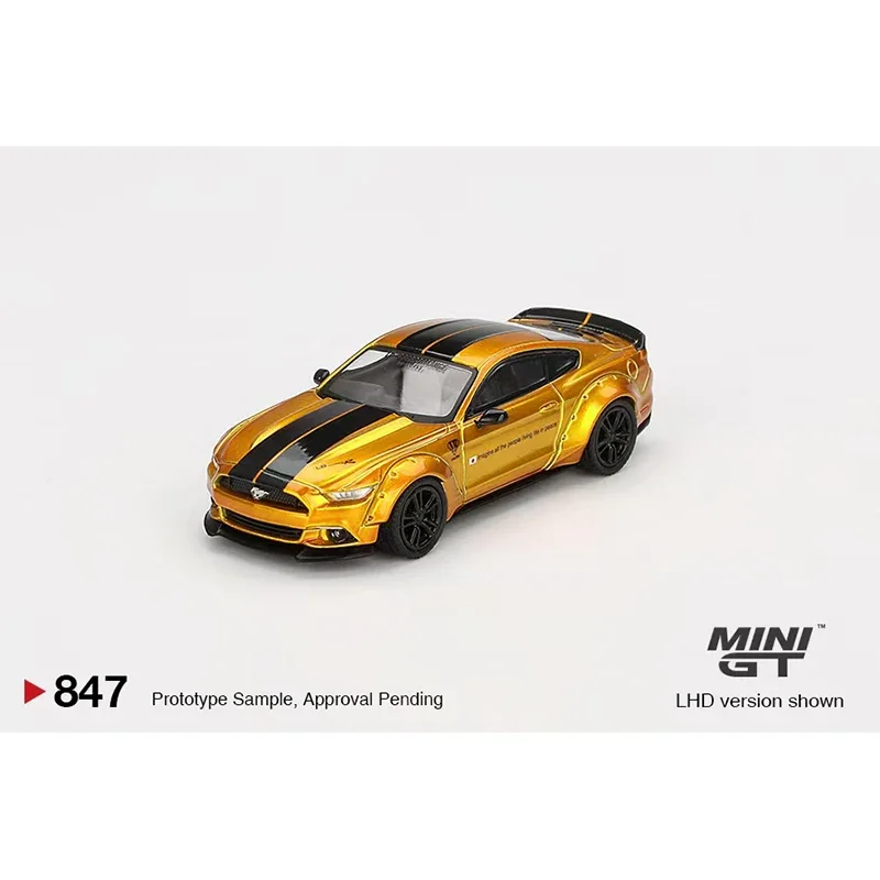 PreSale MINIGT 847 LBWK Mustang LB Gold 1:64  Diecast Diorama Model Collection Miniature Toys