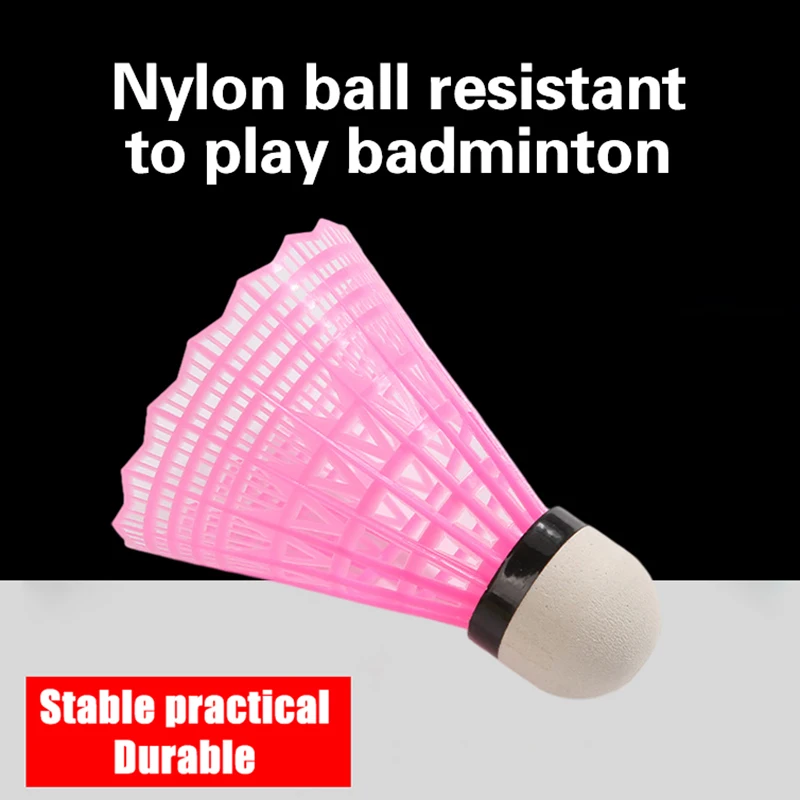 1 Stück rosa Nachahmung Nylon Ball Umweltschutz langlebig Badminton Nylon Übungsbälle Anfänger Sport Trainingszubehör