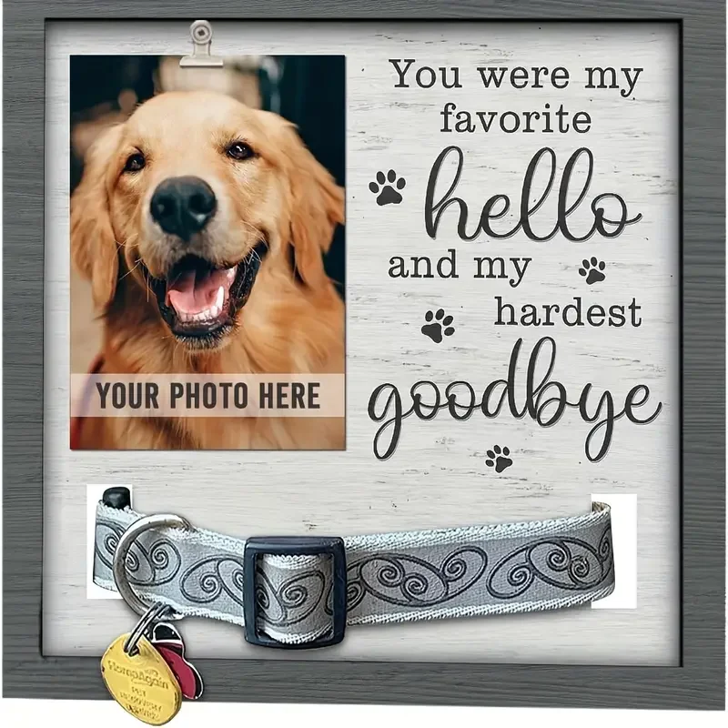 1pc Pet Photo Frame, Memorial For Cat Or Dog\'s Death, Pet Loss Sign Frame Dog Death Gift Wood Sign Pet Photo Frame, For Home Roo