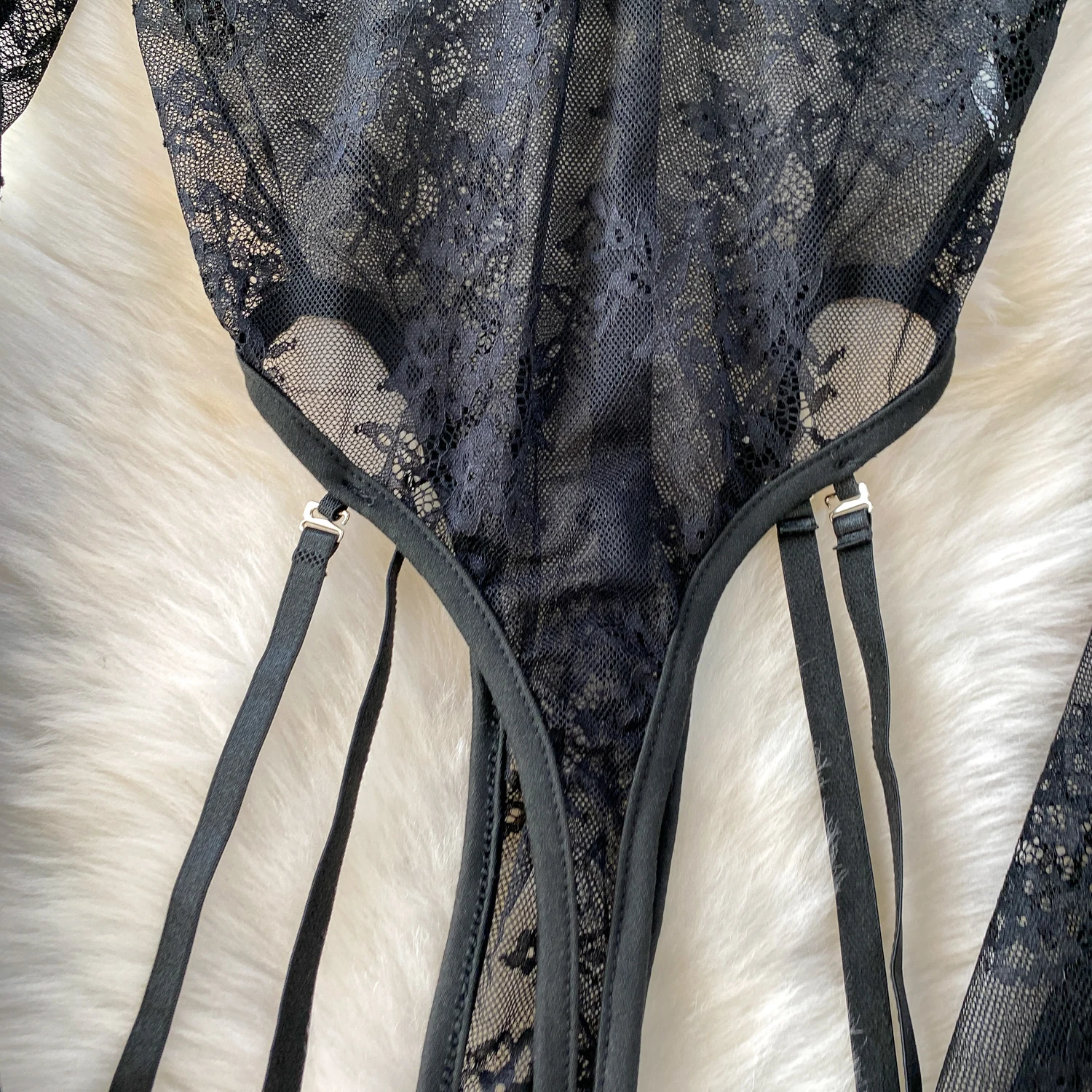 Hotsweet Vintage V-neck Elegant Sleeveless flare sleeve Bodysuits Slim Top French Streetwear High Street Clothing