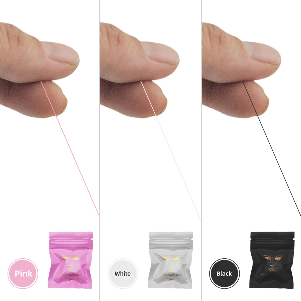 Picture 5: 10M Pink Microblading Mapping Pre-Ink String for Makeup Eyebrow Dyeing Linen Thread Semi Permanent Positioning Measure Tool