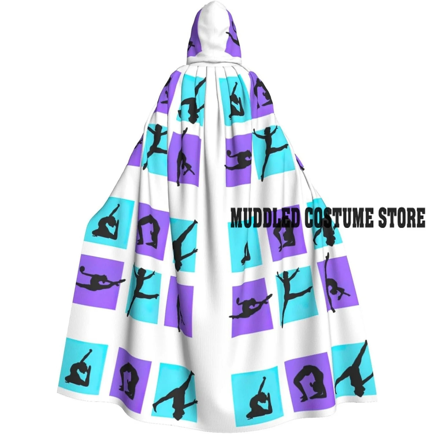 

Unisex robes capes Adult Gymnastics Game Print Hooded Cloak for Cosplay Halloween Carnival Costumes