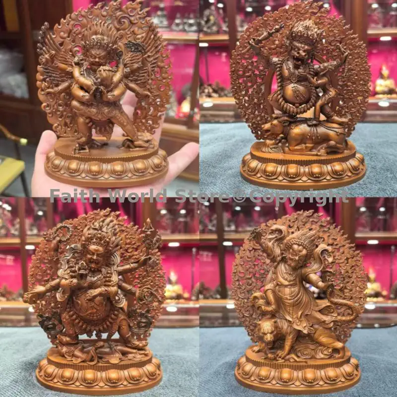 

Высококачественная редкая медная статуя Будды: Яростный Падмасамбхава, Махакала, Ямантака, Яма, Король Дхармы, изгнание злых духов, Буддизм