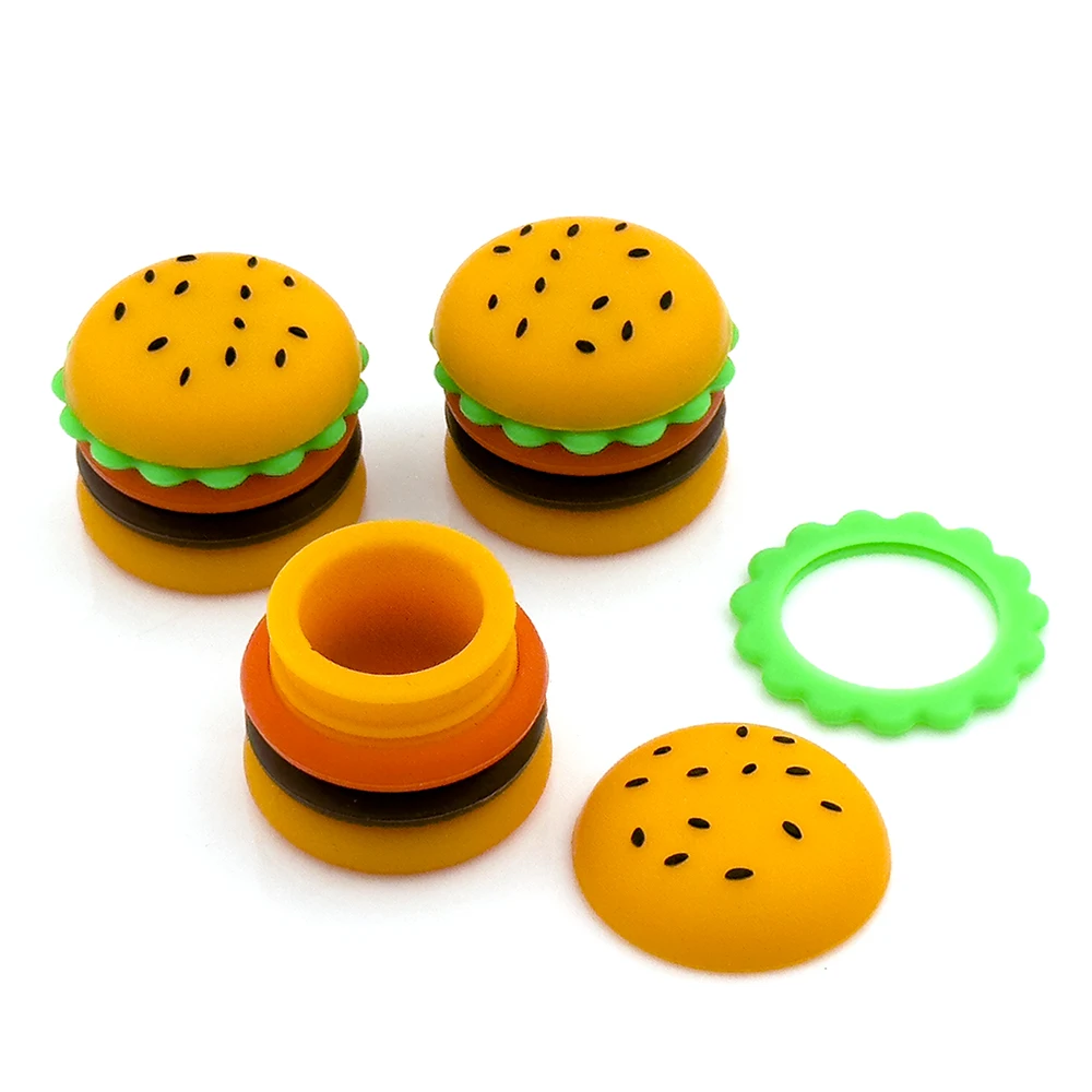 Silicone Wax Jar 5ML Hamburger Shape Portable Silicone Smoke Oil Box Silicone Container Storage Box
