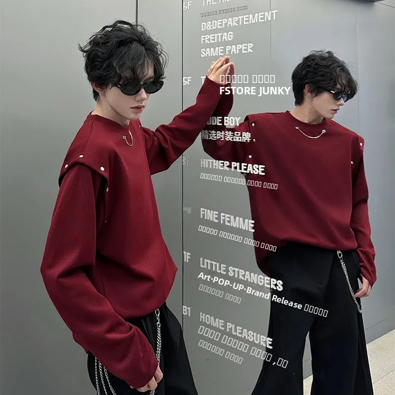 

Autumn Winter Long Sleeve Hoodie Metal Decoration Design Removable Sleeves Youth Casual Antibacterial Antiwrinkle Wear Resist...